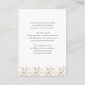 Elegante Wildflower Tuin Bruiloft Details Informatiekaartje (Achterkant)