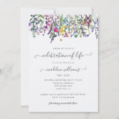 Elegante Wildflower Viering van het Leven Begrafen (Voorkant)