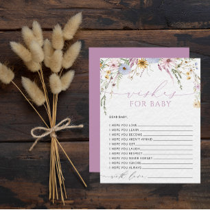 Elegante Wildflower Waterverf Wensen voor Baby