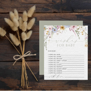 Elegante Wildflower Waterverf Wensen voor Baby