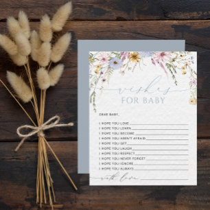Elegante Wildflower Waterverf Wensen voor Baby