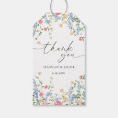 Elegante Wildflower Wedding Dank u gunst Cadeaulabel (Voorkant)