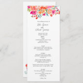 Elegante Wildflower Wedding Menu Uitnodiging (Voorkant / Achterkant)