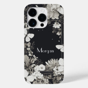 Elegante Wildflower wit en zwart Case-Mate iPhone 14 Pro Hoesje