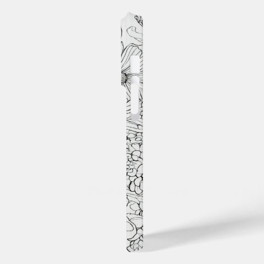 Elegante Wildflower wit en zwart Case-Mate iPhone Case (Achterkant / Links)