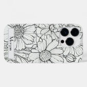 Elegante Wildflower wit en zwart Case-Mate iPhone Case (Achterkant (horizontaal))