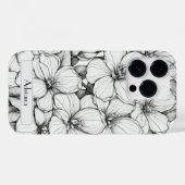Elegante Wildflower wit en zwart Hoesje-Mate Case-Mate iPhone Case (Achterkant (horizontaal))