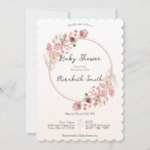 Elegante Wildflower Wreath Baby shower Invitation