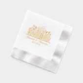 Elegante Wildflowers #2 Huwelijk Paar Namen Datum Folie Servetten (Links)