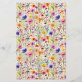 Elegante wildflowers scriptnaam briefpapier (Achterkant)