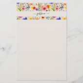 Elegante wildflowers scriptnaam briefpapier (Voorkant)