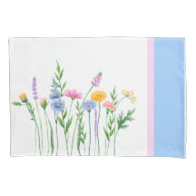 Elegante Wildflowers Set van Kussenslopen - Blauw