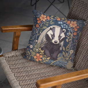 Elegante William Morris geïnspireerde Badger Kussen