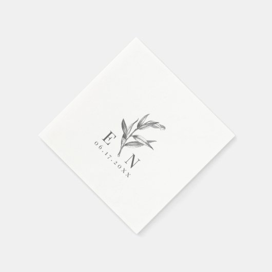 Elegante Willow Leaf Botanical | bruiloftsservet Servet (Hoek)