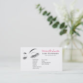Elegante Wimpers Make-up Lash Bar Zwart en Wit Visitekaartje (Staand voorkant)