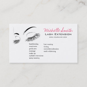 Elegante Wimpers Make-up Lash Bar Zwart en Wit Visitekaartje
