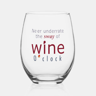 Elegante "Wine O'Clock" Druif en wijn Drop Sway Wijnglas Zonder Voet