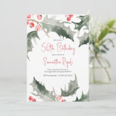 Elegante Winter 50ste verjaardag uitnodigingen (Staand voorkant)