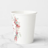 Elegante Winter Berry Botanische 80e verjaardag Papieren Bekers (Links)