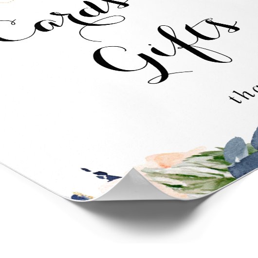 Elegante Winter Bloem Kaarten en Cadeaus Bord Poster (Hoek)