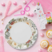 Elegante Winter Bloemen Bruiloft Papieren Bordje (Feest)