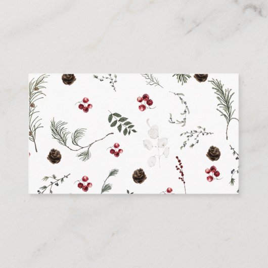 Elegante Winter Bloemen Datum Nacht Ideeën Informatiekaartje (Achterkant)