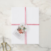 Elegante winter bloemen gepersonaliseerde vakantie cadeaulabel (Met Touw)