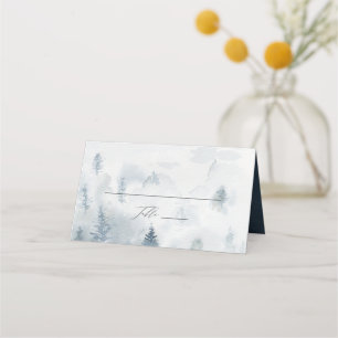 Elegante Winter Bos Huwelijks Plaatskaart