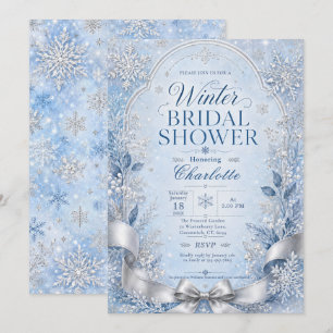 Elegante Winter Bruiloft met Sneeuwvlokken Kaart