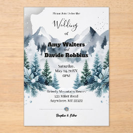 Elegante winter bruiloft uitnodiging acryl acryl uitnodigingen