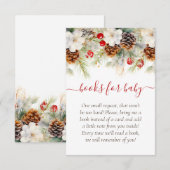 Elegante Winter Evergreen Boeken voor Baby Informatiekaartje (Voorkant / Achterkant)