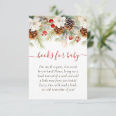 Elegante Winter Evergreen Boeken voor Baby Informatiekaartje (Staand voorkant)