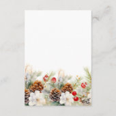 Elegante Winter Evergreen Boeken voor Baby Informatiekaartje (Achterkant)