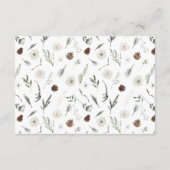 Elegante Winter Evergreen Display Douche Informatiekaartje (Achterkant)