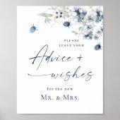 Elegante Winter Foliage Advies & Wensen Trouwen Poster (Voorkant)