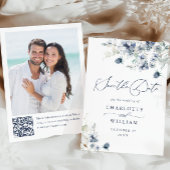 Elegante Winter Foliage Boho Trouwfoto QR-code Save The Date