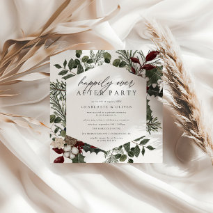 Elegante Winter Greenery Foto Elopement bruiloft Kaart