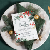 Elegante Winter Greenery kerstfeest uitnodiging