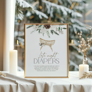 Elegante winter groenblijvende luiers voor late na poster