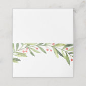 Elegante Winter Holly Kerstdiner plaats kaarten (Buitenkant ongevouwen)
