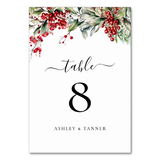 Elegante Winter Kerstmis Bruiloft Kaart (Voorkant)