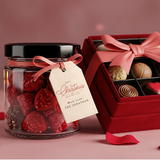 Elegante Winter Kerstmis Vrolijk Kerstfeest Cadeaulabel
