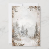 Elegante Winter Mountain Forest bruiloft Kaart (Achterkant)