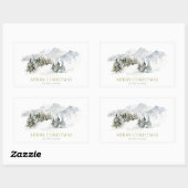 Elegante Winter Mountain Kerstmis Rechthoekige Sticker (Vel)