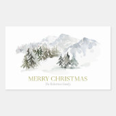 Elegante Winter Mountain Kerstmis Rechthoekige Sticker (Voorkant)