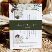 Elegante Winter Pine QR Code RSVP bruiloft Kaart