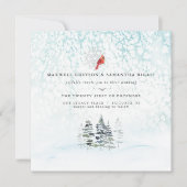 Elegante Winter Pines Mountain Wedding Kaart (Voorkant)