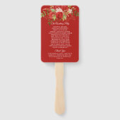 Elegante winter rode rozen en groen wedding | handwaaier (Achterkant)