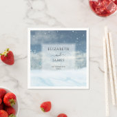 Elegante Winter Sneeuw Bos Bruiloft Servet (Insitu)