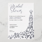 Elegante Winter Snowflakes Bruids Douche Uitnodigi Folie Uitnodiging (Voorkant)